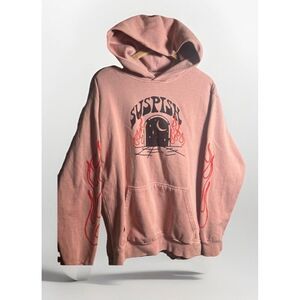 Bailey Sarian Suspish Hoodie Mens M Sweatshirt Flame Lunar Graphic Pullover. Ee